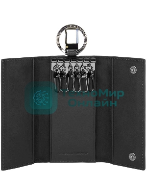 Ключница Piquadro Black Square PC1397B3/N черный натур.кожа