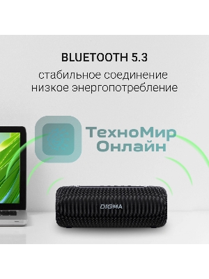 Колонка портативная Digma D-PS1524 черный 20W 2.0 BT 10м 2000mAh