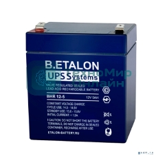 Аккумулятор B.ETALON BHR 12-5 (12 В 5 Ач, Нож F2 (Faston))