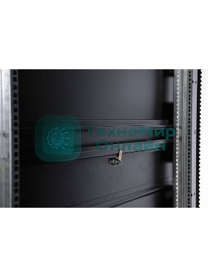 Шкаф серверный ПРОФ напольный 48U (600x1200) дверь перфор. 2 шт., черный, в сборе