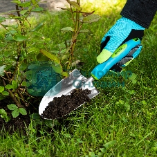 Совок посадочный широкий, 90х320 мм, нерж. сталь, двухкомпонентная рукоятка, PREMIUM PLUS Palisad