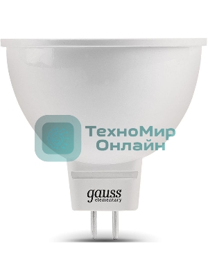 Лампа светодиодная Gauss Elementary MR16 9Вт цок.: GU5.3 спот 220B 4100K св. свеч. белый нейт. MR16 (упак.: 10 шт)