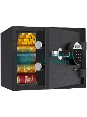 Сейф огнестойкий Deli ET580 300x 380x 300 мм, электронный/ключевой, черный