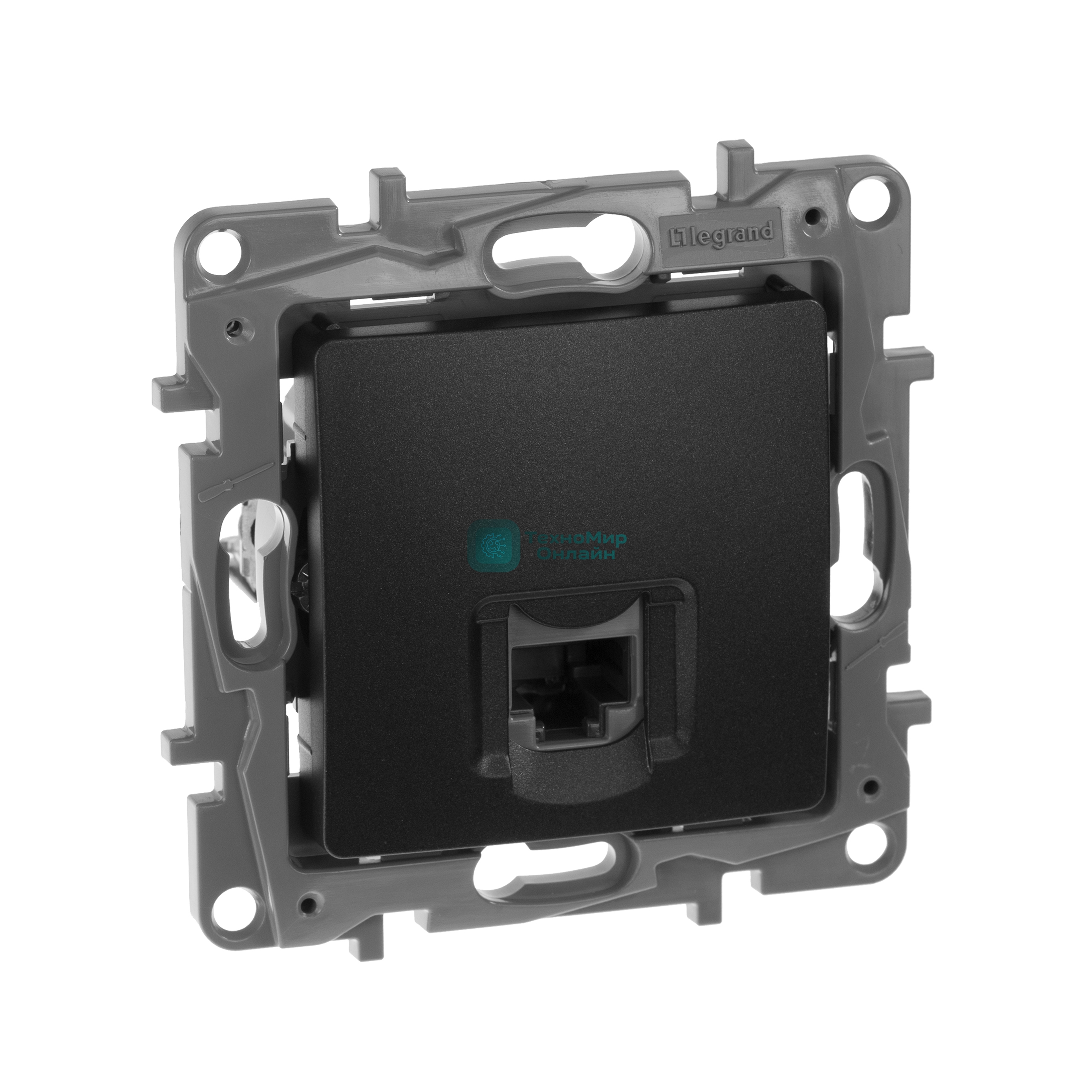 Информационная розетка RJ 45, категория 5e, UTP, Etika, антрацит