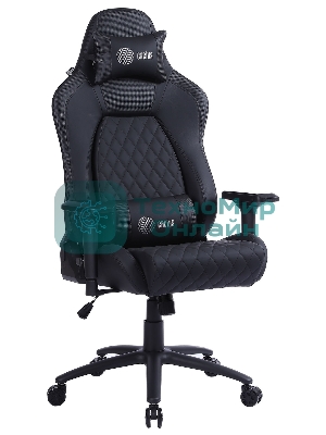 Кресло Cactus CS-CHR-130 черный, экокожа, подголовник