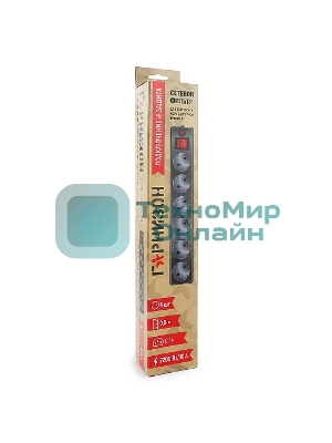 Сетевой фильтр Гарнизон EHB-0 0,5 м 6 розеток черный для UPS