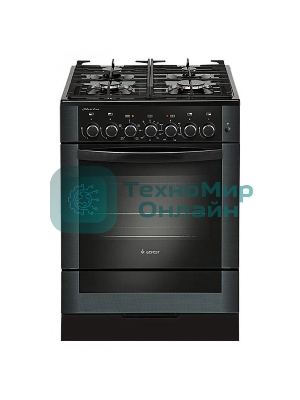 Плита комбинированная Gefest ПГЭ 6502-02 0044 черный, конфорок 4 газовых, духовка 55 л, 60 см x 85 см x 60 см