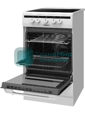 Плита электрическая Hansa FCCW54002 белый, конфорок 4 шт, духовка 68 л, 50 см x 85 см x 60 см