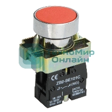 Кнопка LAY5-BA41 без подсветки красн. 1з IEK BBT60-BA-K04