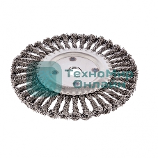 Щетка для УШМ Сибртех, 200 мм, посадка 22,2 мм, Плоская, крученая проволока 0,5 мм