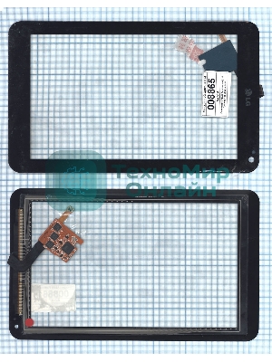 Сенсорное стекло (тачскрин) для LG Optimus Pad (V900), черное