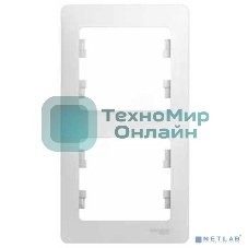 Рамка 2-м Glossa верт. белый SchE GSL000106