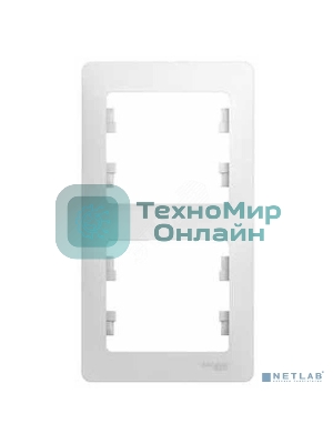 Рамка 2-м Glossa верт. белый SchE GSL000106