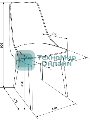 Стул для дома Бюрократ CH-K4_2 комплект 2 шт т. серый Holland 18 металл черный на ножках