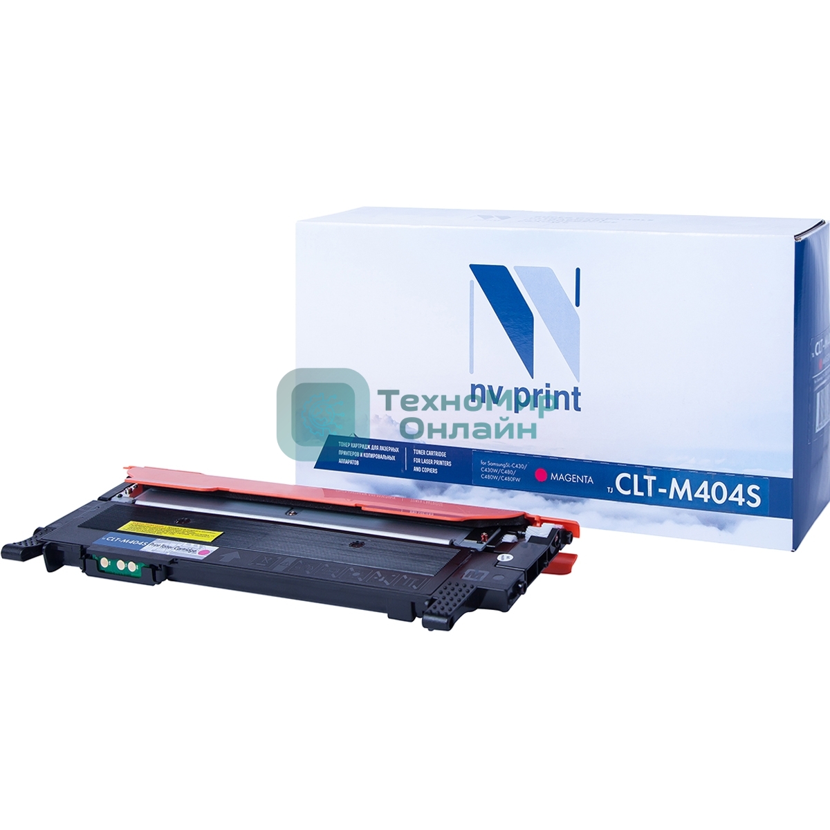 Картридж лазерный NVPrint совместимый Samsung CLT-M404S Magenta для SL-C430/C430W/C480/C480W/C480FW (1000k)