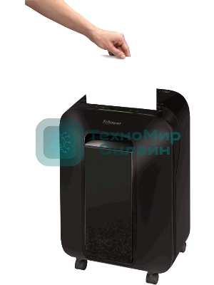 Шредер Fellowes PowerShred LX200 черный (секр.P-4)/перекрестный/12лист./22лтр./скрепки/скобы/пл.карты