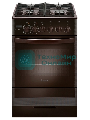 Плита комбинированная ПГЭ Gefest 5502-03 0045 коричневый, конфорок 4 газовых, духовка 55 л, 50 см x 85 см x 58.5 см