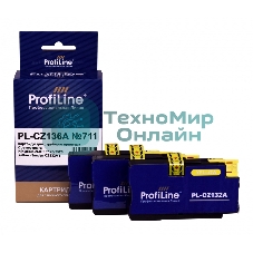 Картридж ProfiLine PL-CZ136A №711 для принтеров HP DESIGNJET T120/T520 Yellow (3 шт/уп CZ132A)