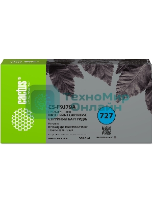 Картридж струйный Cactus CS-F9J79A 727 фото черный (300 мл) для HP DJ T920/T930/T1500/T1530/T2500/T2530