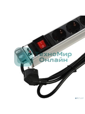 Аксессуар ЦМО Блок розеток Rem-16 с выкл., 8 Schuko, 16A, алюм., 19
