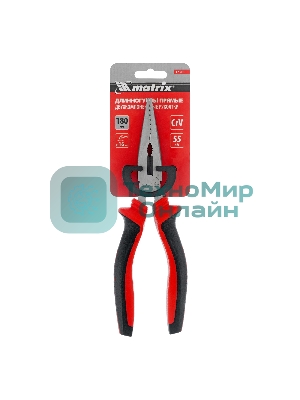 Длинногубцы прямые, 180 мм, хром-ванадий, двухкомпонентные рукоятки Matrix