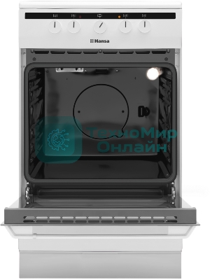 Плита электрическая Hansa FCCW54002 белый, конфорок 4 шт, духовка 68 л, 50 см x 85 см x 60 см
