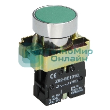 Кнопка LAY5-BA31 без подсветки зел. 1з IEK BBT60-BA-K06