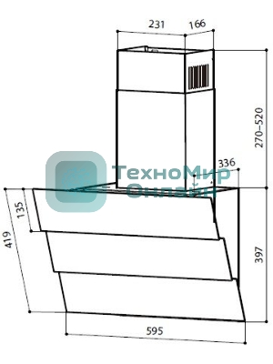 Вытяжка наклонная LEX RIO GS 600 черная, 59.5 см, 850 куб. м/ч, 44 дБ