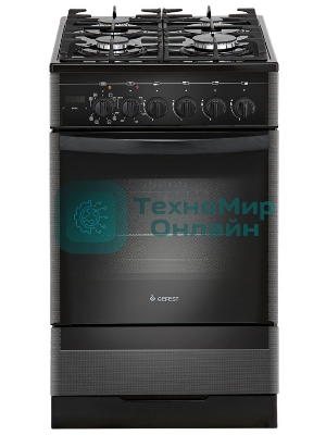 Плита комбинированная Gefest ПГЭ 5502-03 0044 черный, конфорок 4 газовых, духовка 55 л, 50 см x 85 см x 58.5 см