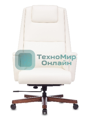 Кресло Бюрократ DUKE белый, кожа