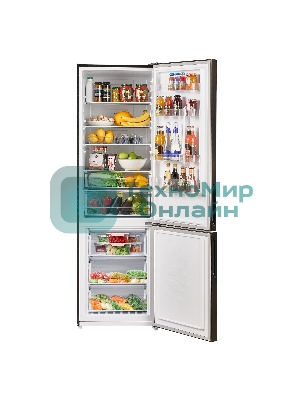 Холодильник Maunfeld MFF200NFSB10 Inverter черный двухкамерный 257/94л морозилка снизу, No Frost