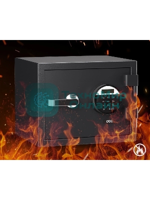 Сейф огнестойкий Deli ET580 300x 380x 300 мм, электронный/ключевой, черный