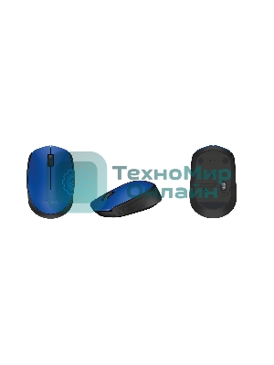 Мышь беспроводная Logitech M171 синий, 1000 dpi, радиоканал, USB, кнопки - 3