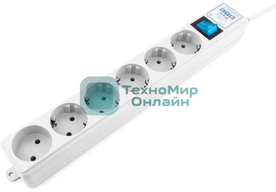 Фильтр-удлинитель PowerCube PRO (SPL(5+1)-16B-P-3M) 3.0 м, LC контур - подавление В/Ч помех, 16А/3,5кВт