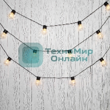 Лофт-гирлянда Neon-night светодиодная 5 м, черный ПВХ, 20 LED, теплое белое свечение