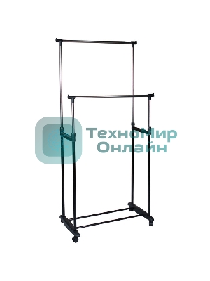 Вешалка напольная Рыжий кот CR465 на колесах 2 перекладины CR465, размер: 78x42x93x168 см