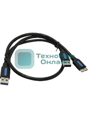 Кабель Vention USB 3.0 AM/micro B, USB 2.0 AM - 0.5м Кабель Vention USB 3.0 AM/micro B, USB 2.0 AM - 0.5м