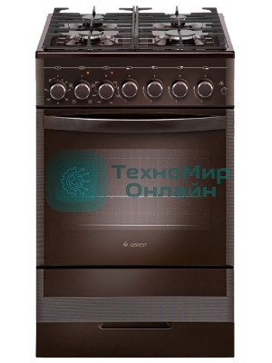 Плита комбинированная Gefest ПГЭ 5502-02 0045 коричневый, конфорок 4 газовых, духовка 55 л, 50 см x 85 см x 58.5 см