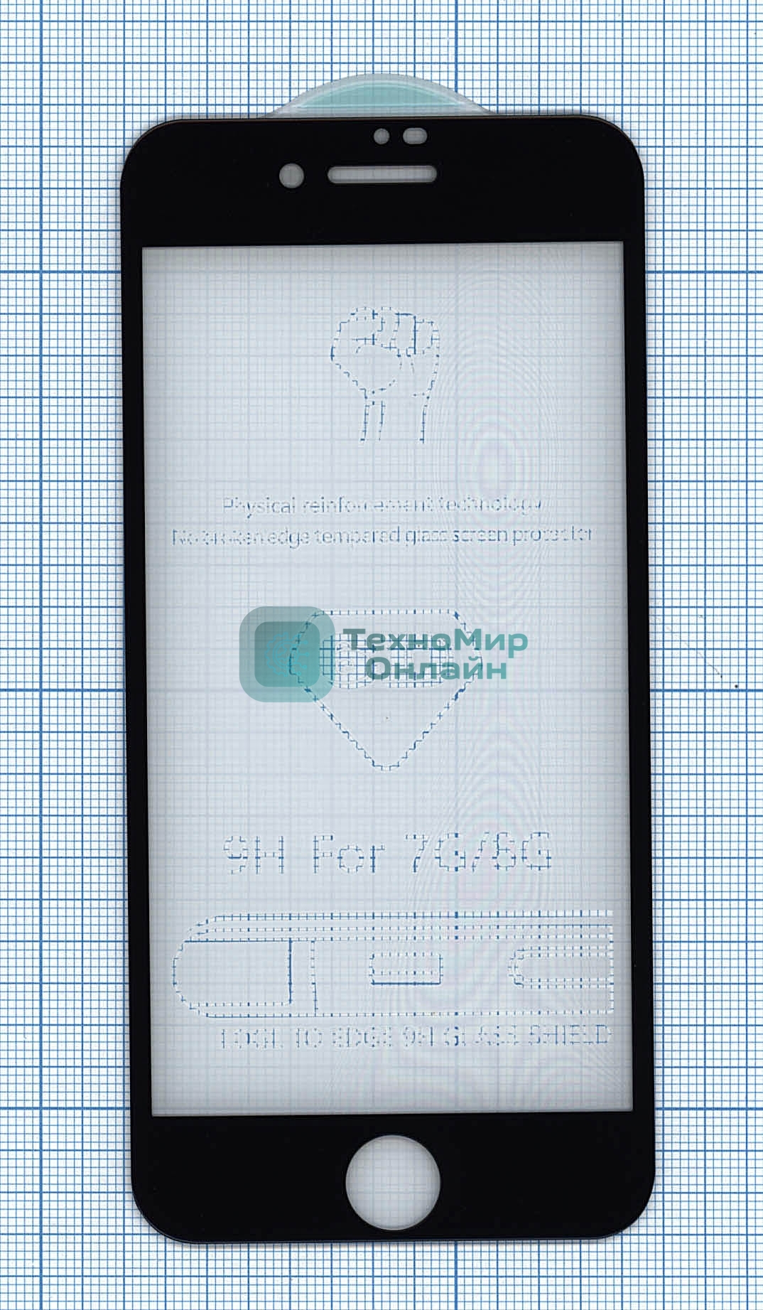 Защитное стекло 6D для Apple iPhone 7/8 черный