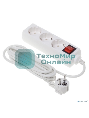 Сетевой фильтр Buro BU-PS3.3/W 3 м, 3 розетки, белый (пакет ПЭ)