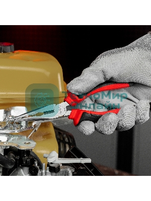 Длинногубцы прямые, 180 мм, хром-ванадий, двухкомпонентные рукоятки Matrix