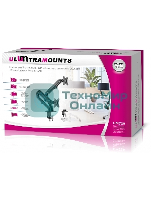 Кронштейн для мониторов Ultramounts UM729 черный 17