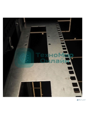 Шкаф телекоммуникационный напольный 42U (600 1000) дверь перфорированная, задние двойные перф., черный