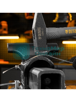 Тиски слесарные Denzel BVH-200, 200 мм, поворотные, стальная направляющая, с наковальней