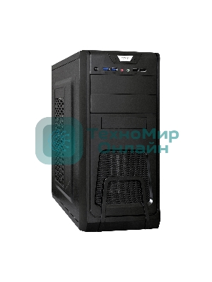 Компьютерный корпус Miditower ExeGate CP-603-UNS450 (ATX, БП UNS450 с вент. 12см, 2хUSB, аудио, черный)