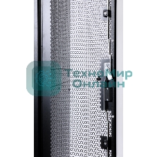 Шкаф серверный ЦМО ШТК-СП-48.8.12-48АА-9005 48U 800x1190 мм пер. дв. перфор. задн. дв. перфор. 2-хст. 2 бок. пан. направл. под закл. гайки 1350 кг черный