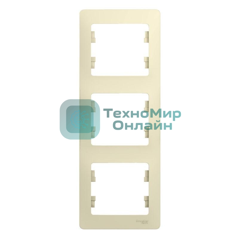 Рамка 3-м Glossa верт. беж. SchE GSL000207