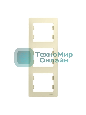 Рамка 3-м Glossa верт. беж. SchE GSL000207