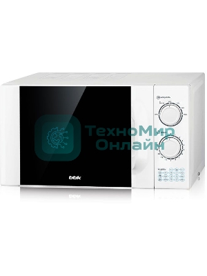 Микроволновая печь BBK 23MWS-927M/W белый, 23 л, 900 Вт, переключатели - поворотный механизм