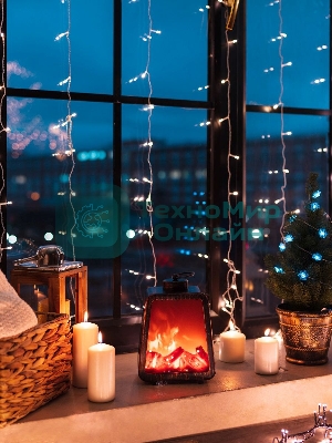 Светодиодный камин Neon-night Лофт с эффектом живого огня 17х10х24,5 см, 3хС (не в комплекте) и USB (в комплекте)